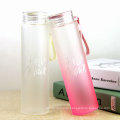 ROWEY Pink Green Purple Lid Silicone Frosted Glass Water Bottle